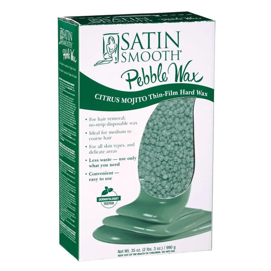 SATIN SMOOTH PEBBLE WAX (35OZ/990G) - CITRUS MOJITO THIN-FILM HARD WAX