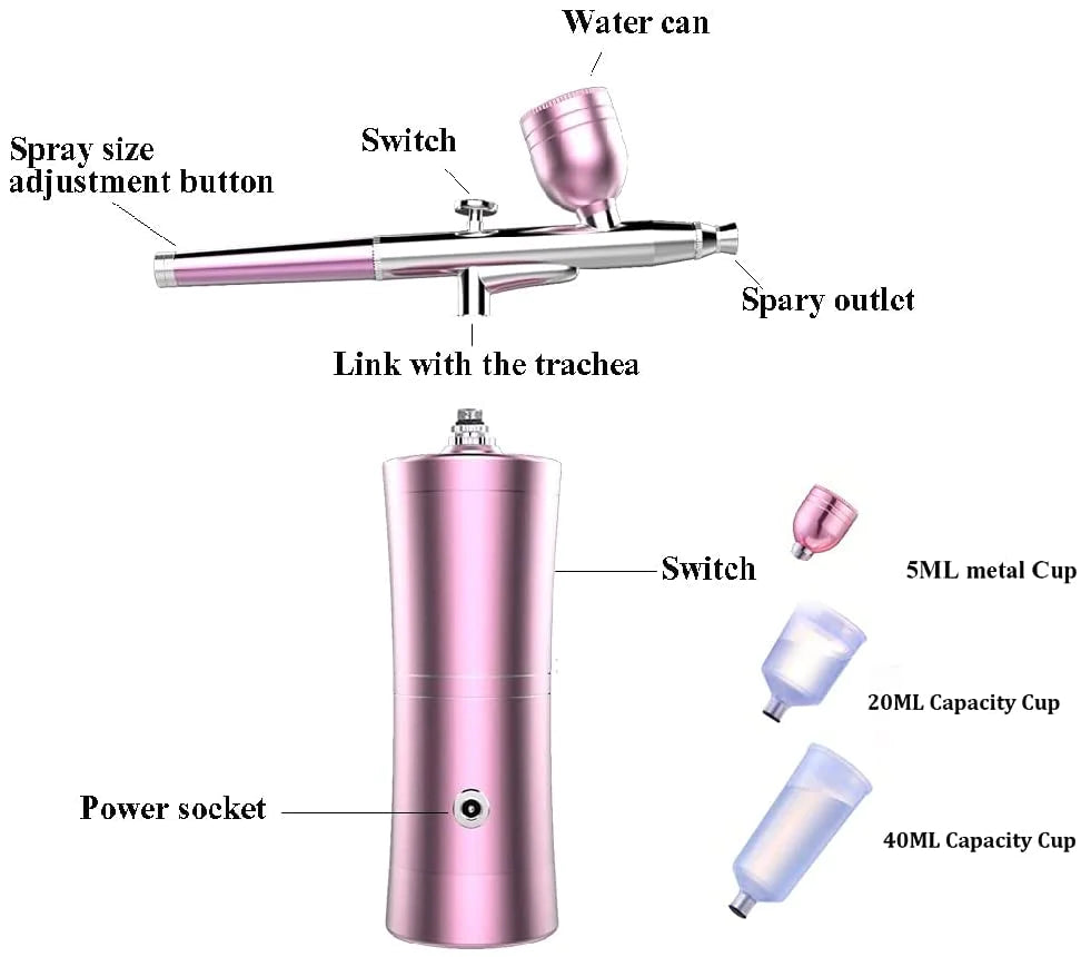 RECHARGEABLE PORTABLE AIR BRUSH GUN SPRAYER MACHINE