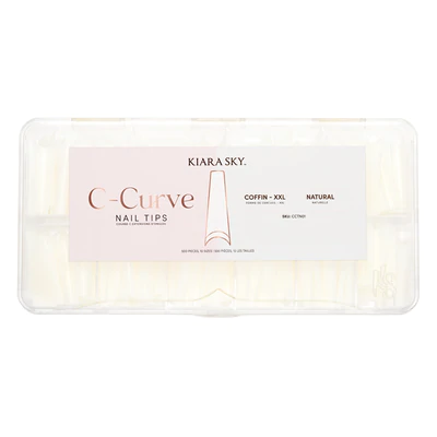 Kiara Sky C-curve Nail Tips (500pcs) - Coffin XXL Natural