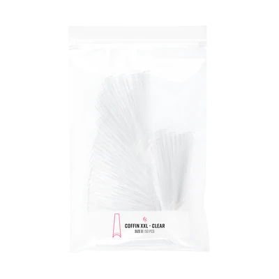 Kiara Sky C-curve Refill Nail Tips Bag (50pcs) - Coffin XXL Clear