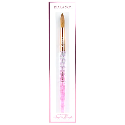 Kiara Sky 100% Kolinsky Acrylic Brush (Pink) - Size 14