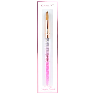 Kiara Sky 100% Kolinsky Acrylic Brush (Pink) - Size 8