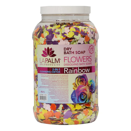 LA PALM DRY BATH SOAP FLOWERS - RAINBOW