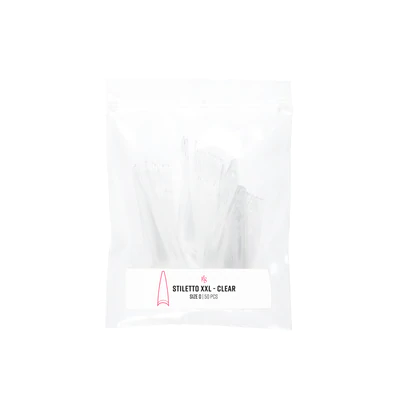Kiara Sky C-curve Refill Nail Tips Bag (50pcs) - Stiletto XXL Clear